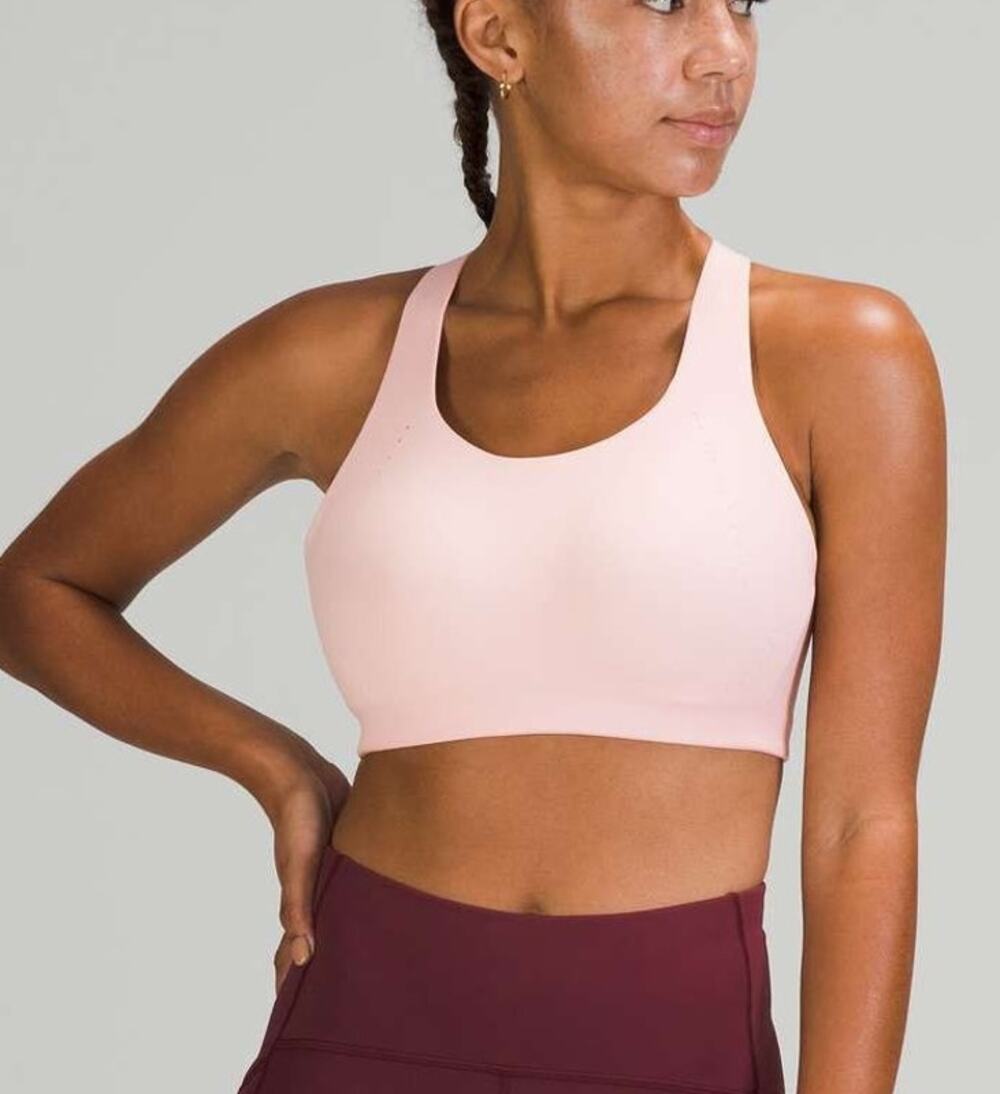 Lululemon Air Support High Impact Sports Bra 36DD Pink Gym Workout Fitness Yoga